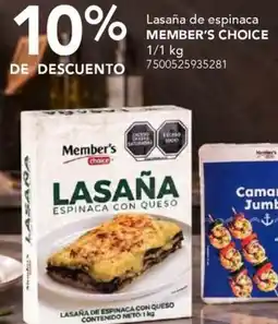 City Club Member's choice lasaña espinaca con queso oferta