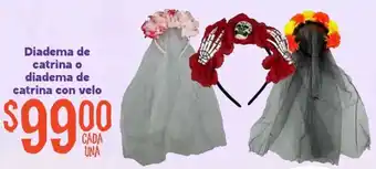 Diadema de catrina o diadema de catrina con velo