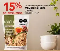 City Club Member's choice granola con pasas y almendras oferta