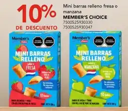City Club Member's choice mini barras relleno oferta