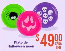 Soriana Mercado Plato de Halloween neón oferta