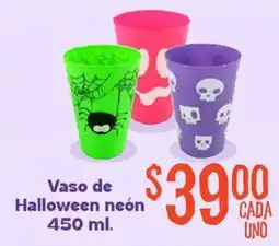 Soriana Mercado Vaso de Halloween neón oferta