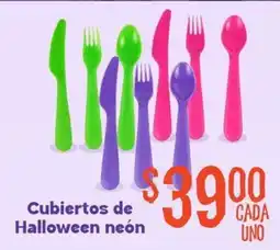 Soriana Mercado Cubiertos de Halloween neón oferta