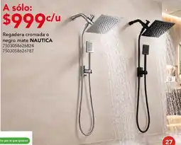 City Club Nautica regadera cromada o negro mate oferta