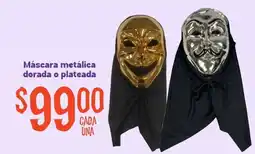 Soriana Mercado Máscara metálica dorada o plateada oferta