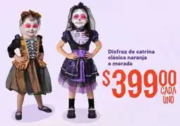 Soriana Mercado Disfraz de catrina clásica naranja o morada oferta