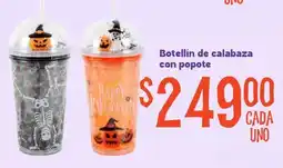 Soriana Mercado Botellín de calabaza con popote oferta