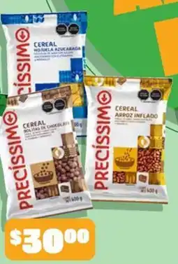 Soriana Mercado Precíssimo Cereal Hojuela Azucarada Cereal Bolitas de Chocolate Cereal Arroz Inflado oferta