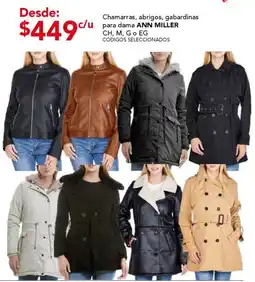 City Club ann miller chamarras abrigos gabardinas para dama oferta