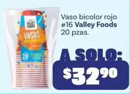 Soriana Mercado Valley Foods Vaso bicolor rojo oferta