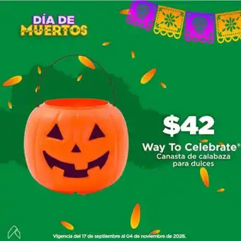 Way To Celebrate Canasta de calabaza para dulces