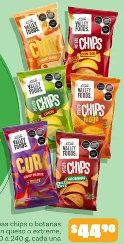 Soriana Mercado Valley Foods chips o botanas oferta