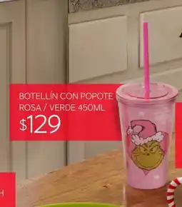 Soriana Súper Botellín con popote rosa / verde oferta