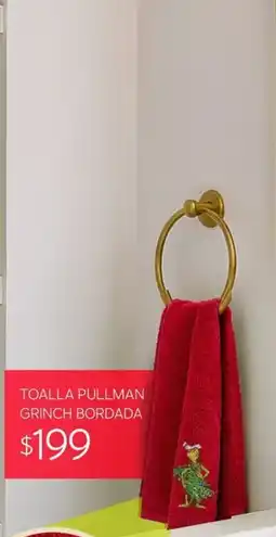 Soriana Súper Toalla pullman grinch bordada oferta