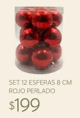 Soriana Súper Set 12 Esferas Rojo Perlado oferta
