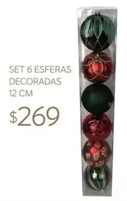Soriana Súper Set 6 Esferas Decoradas oferta