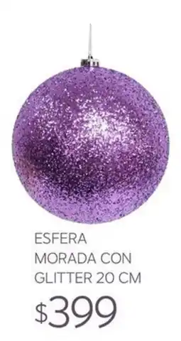 Soriana Súper esfera morada con glitter oferta