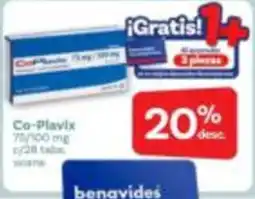 Farmacias Benavides Co-Plavix oferta
