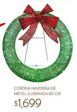 Soriana Súper Corona navideña de metal iluminada oferta