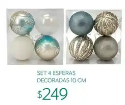 Soriana Súper Set 4 Esferas Decoradas oferta