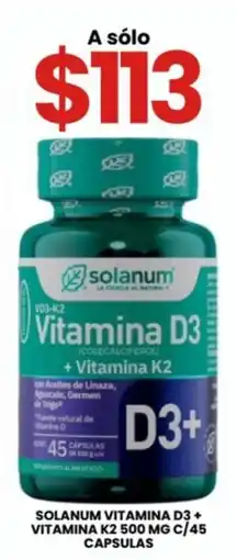Farmapronto Solanum Vitamina D3 + Vitamina K2 oferta