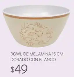 Soriana Súper Bowl de Melamina Dorado con Blanco oferta