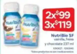Farmacias Benavides NutriBio SF vainilla, fresa y chocolate oferta