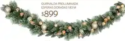 Soriana Súper guirnalda preiluminada esferas doradas oferta