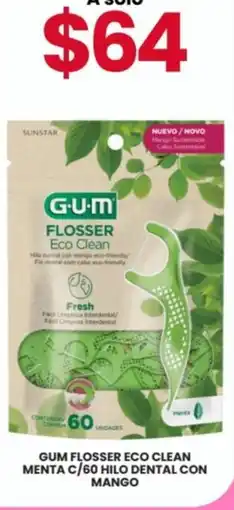 Farmapronto Gum flosser eco clean menta c/60 hilo dental con mango oferta