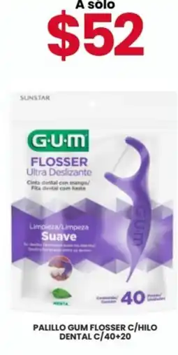 Farmapronto Palillo gum flosser c/hilo dental c/40+20 oferta