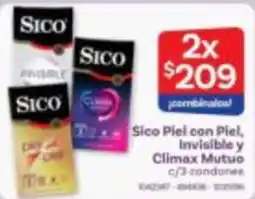 Farmacias Benavides Sico Piel con Piel, Invisible y Climax Mutuo oferta