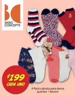 Soriana Híper Bc - calceta para dama quartes + llavero oferta