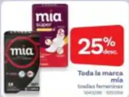 Farmacias Benavides Mia toallas femeninas oferta