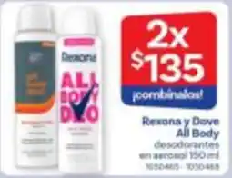 Farmacias Benavides Rexona y Dove All Body oferta