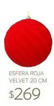 Soriana Híper Velvet - esfera roja velvet 20 cm oferta