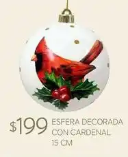 Soriana Híper Esfera decorada con cardenal oferta