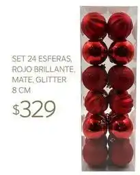 Soriana Híper 8 - esferas rojo brillante, mate, glitter oferta