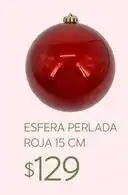 Soriana Híper Esfera perlada roja 15 cm oferta
