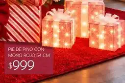 Soriana Híper Pie de pino con moño rojo oferta