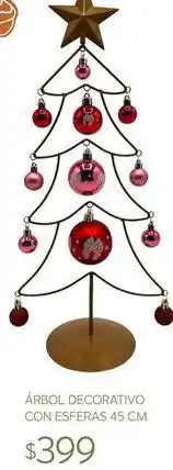 Soriana Híper Árbol decorativo con esferas 45 cm oferta
