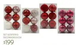 Soriana Híper 8 - set 6 esferas decoradas oferta