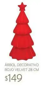 Soriana Híper Velvet - árbol decorativo rojo velvet 28 cm oferta