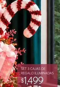 Soriana Híper Set 3 cajas de regalo iluminadas oferta