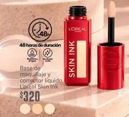 Soriana Híper L'oréal - base de maquillaje y corrector líquido skin ink oferta
