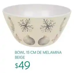 Soriana Súper BOWL 15 CM DE MELAMINA BEIGE oferta