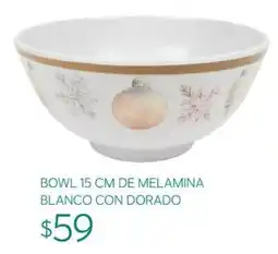 Soriana Súper Bowl 15 cm de melamina blanco con dorado oferta