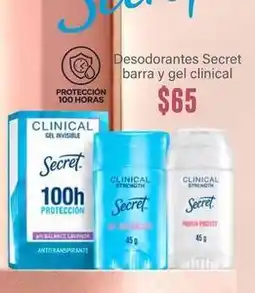 Soriana Híper Secret - desodorante barra y gel clinical oferta