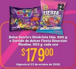 Soriana Híper Mamut - bolsa sonric's diviértete más, o surtido de dulces fiesta diversión oferta