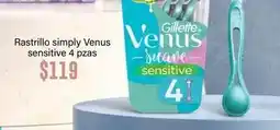 Soriana Híper Gillette - rastrillo simply venus sensitive 4 pzas oferta