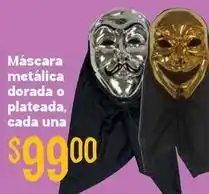 Soriana Híper Una - máscara metálica dorada o plateada oferta